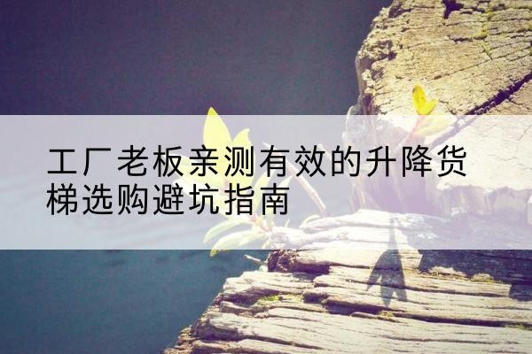 麻城升降货梯怎么选-工厂老板亲测有效的升降货梯选购避坑指南