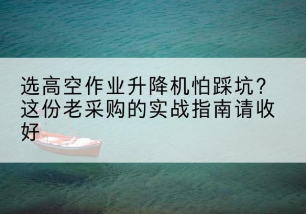 麻城高空作业升降机厂家推荐-选高空作业升降机怕踩坑？这份老采购的实战指南请收好