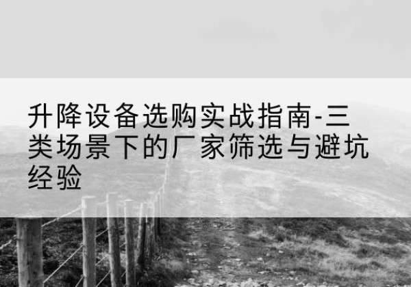 麻城移动式升降机厂家推荐-升降设备选购实战指南-三类场景下的厂家筛选与避坑经验